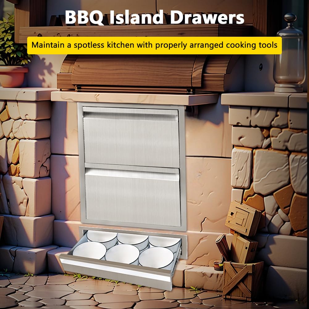 Stainless Steel Outdoor Kitchen Drawer - 24