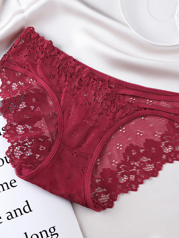 ZASUWA Women's Sexy Lace Thong Panties - Irregular Hollow Out Design for Sensual Comfort | Perfect for Valentine's Day, Honeymoon & Romantic Nights