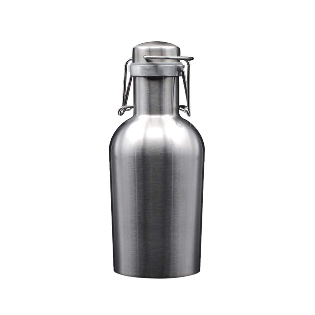 TWDYC Stainless Steel Water Bottles with Flip Top Lid - Leak Proof Travel Coffee Mug & Home Brewing Beer Bottle, Perfect for Outdoor, Camping, Gym & Office (Small Size)