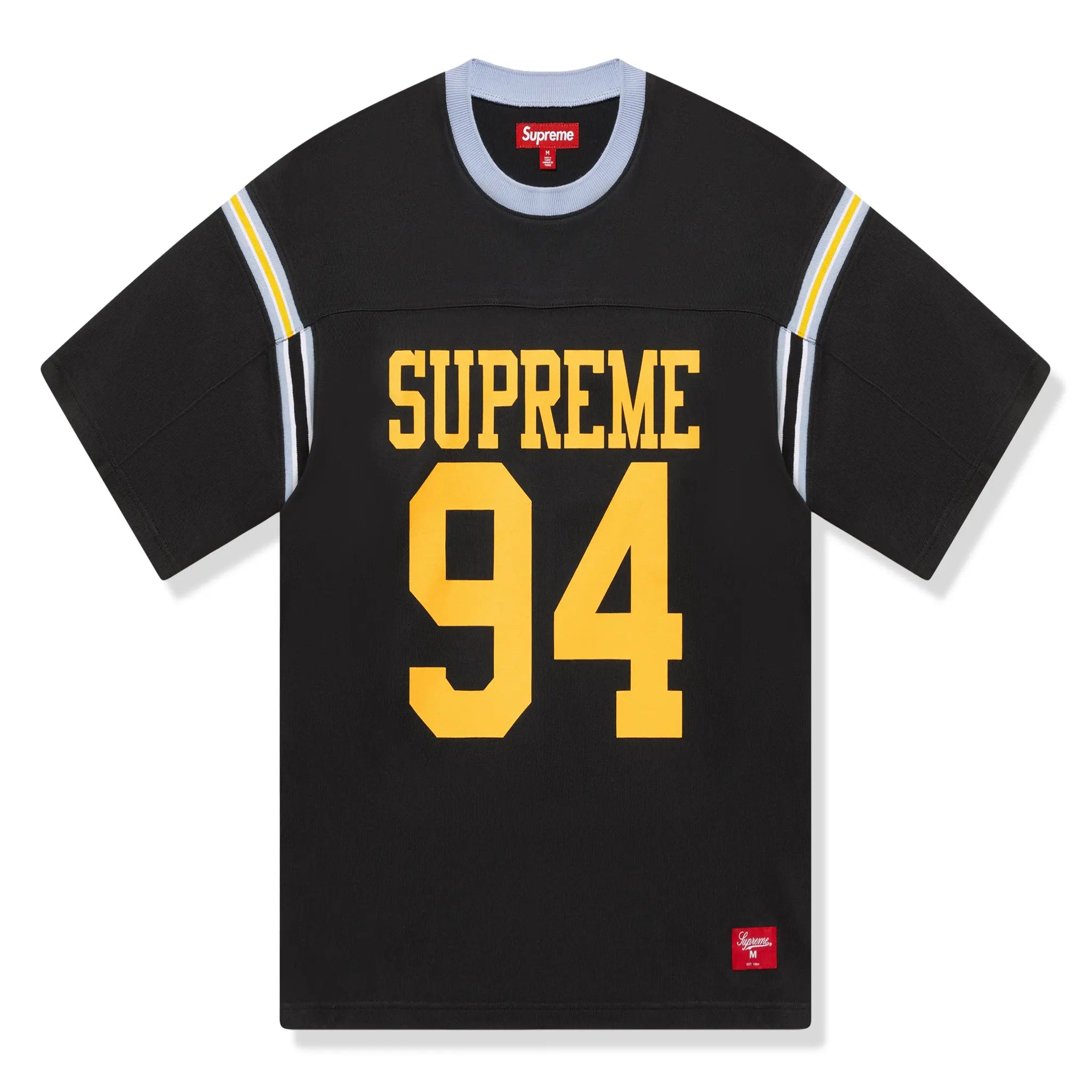 Supreme Split Short Sleeve Black Football Jersey - Men's Sports Apparel for Training, Games & Casual Wear