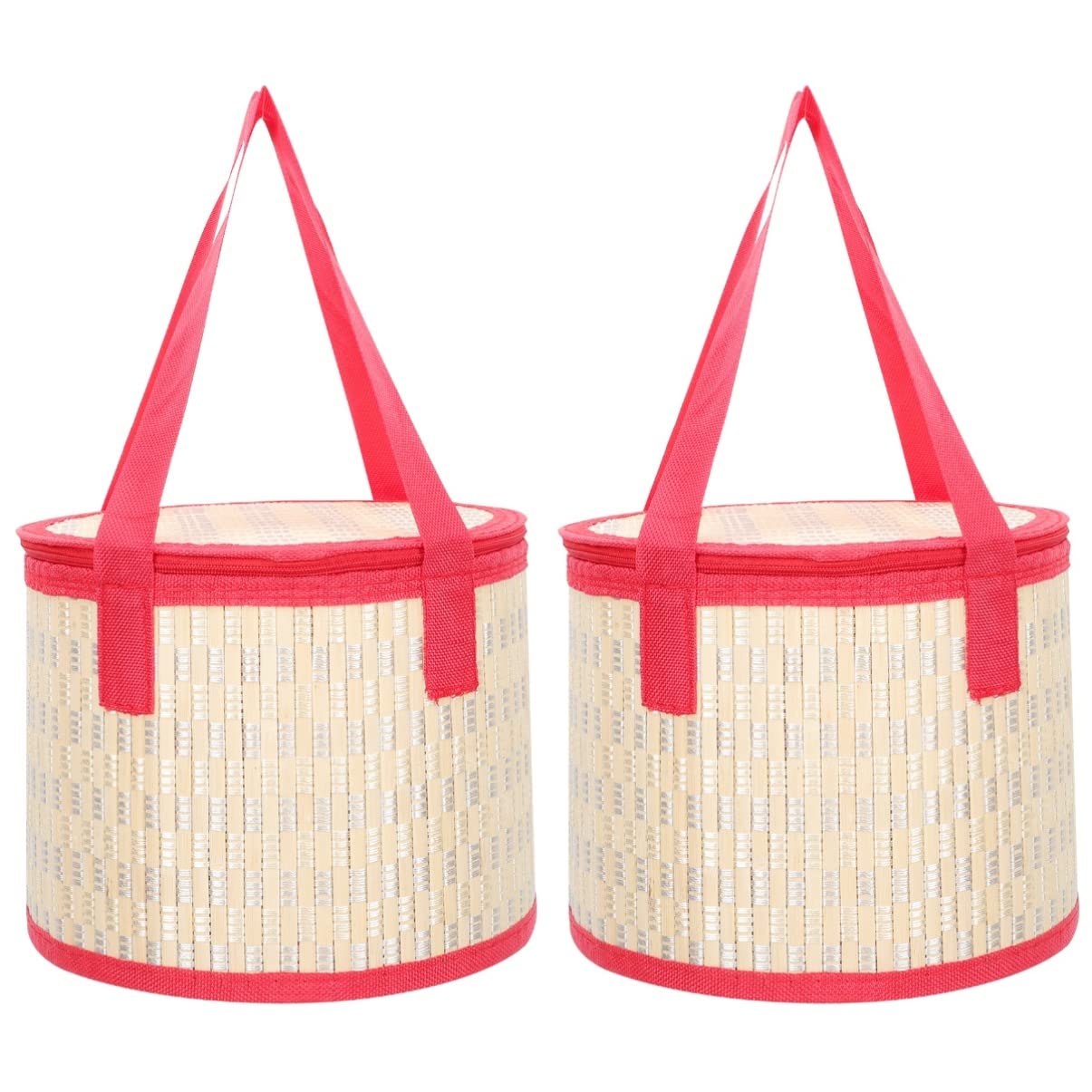 Yardwe 2-Pack Handwoven Wooden Storage Baskets - Portable Multi-Purpose Basket for Zongzi, Moon Cakes, Crab & Gifts | Perfect for Kitchen, Picnics & Home Decor