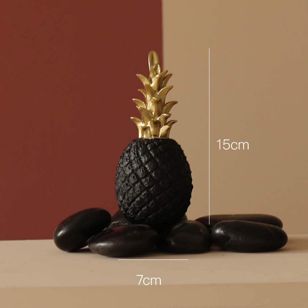 Creative Golden Pineapple Ornaments - Elegant Home Decor for Living Room, Bedroom & Cabinet (Black, Small) | Perfect for Tropical Theme Parties, Wedding Centerpieces & Gift Giving