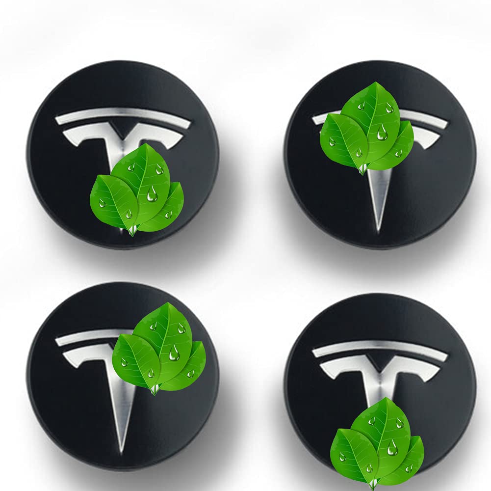 4PCS Premium Wheel Hub Covers for Tesla Model 3 & Model S (2017-2021) - Waterproof Dust Caps, Durable Alloy Rim Center Caps, Car Styling Accessories | Enhance Your Tesla's Appearance & Protect Wheel Hubs from Dust/Debris on Road Trips & Daily Commutes