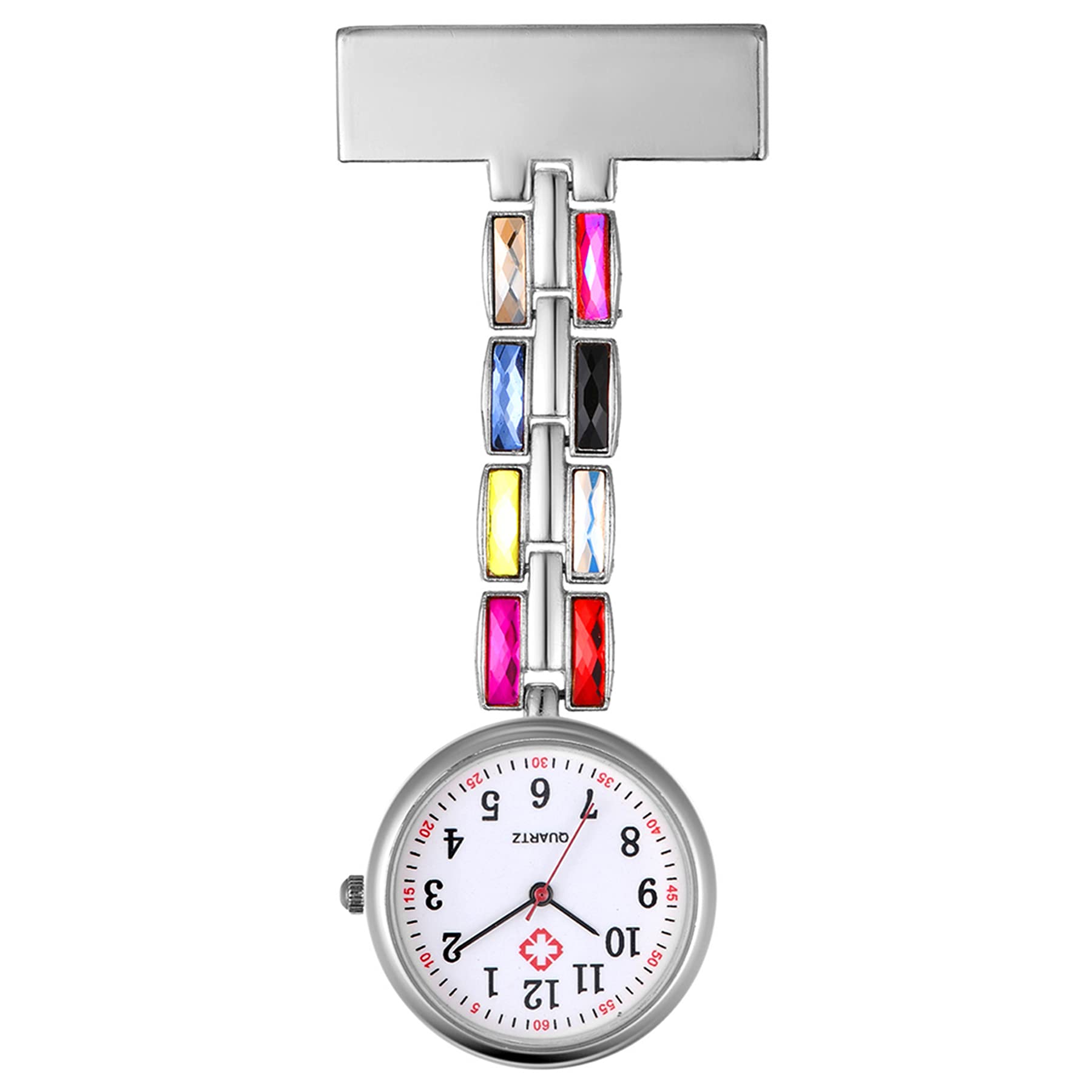 Avaner Stainless Steel Nurse Pocket Watch - Analog Quartz Fob Watch with Lapel Pin - Perfect for Nurses, Doctors & Medical Professionals - Vintage Style Hanging Pocket Watch for Uniforms & Formal Attire