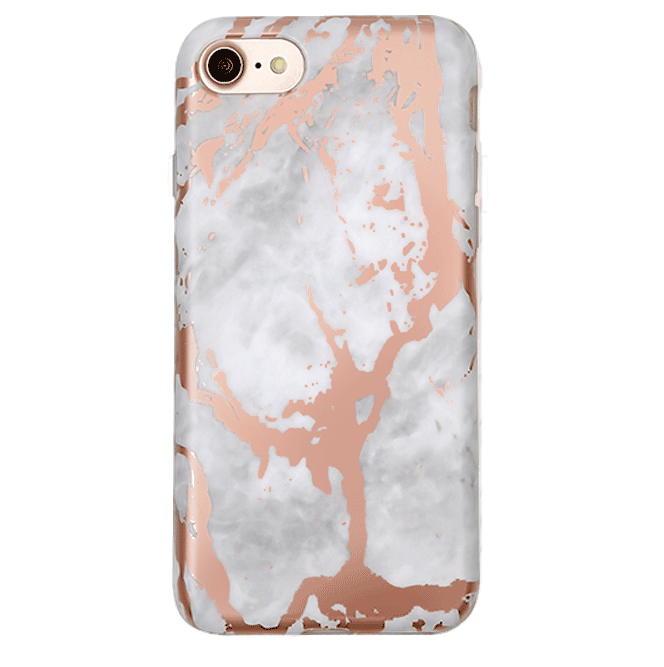 Elegant White Marble Rose Gold iPhone Case - Premium Protective Cover for iPhone 13/14/15 Pro Max - Perfect for Everyday Use, Travel & Special Occasions
