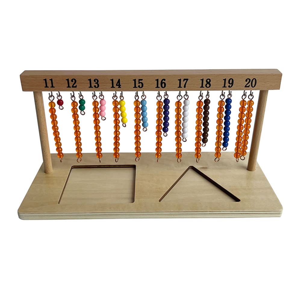 Montessori Math Toys for Toddlers 1-20 - Colorful Bead Stairs & Hanger with Counting Beads | Early Childhood Mathematics Learning Tools | Preschool Educational Toys for Home & Classroom Use