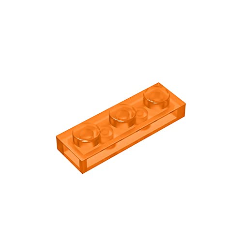 Eske Kouri Gobricks GDS-503 1x3 Plate - 182 Trans-Orange (120 Pieces) - Compatible with Lego 3623 & Major Brick Brands - Building Blocks for DIY Projects, MOC Creations & Technical Assemblies - Perfect for Kids & Adult Collectors