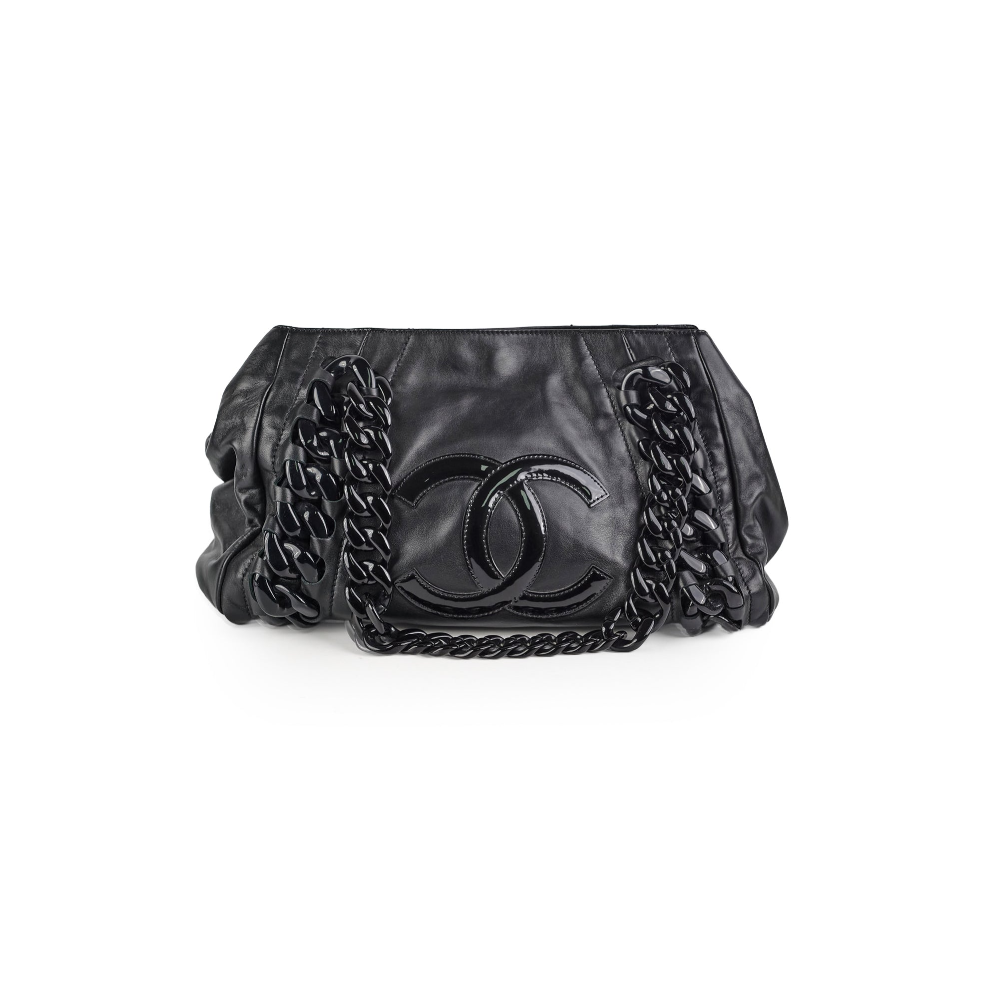 Chanel Black Resin Modern Chain Tote Bag - Luxury Designer Handbag for Women, Perfect for Work, Travel & Evening Events