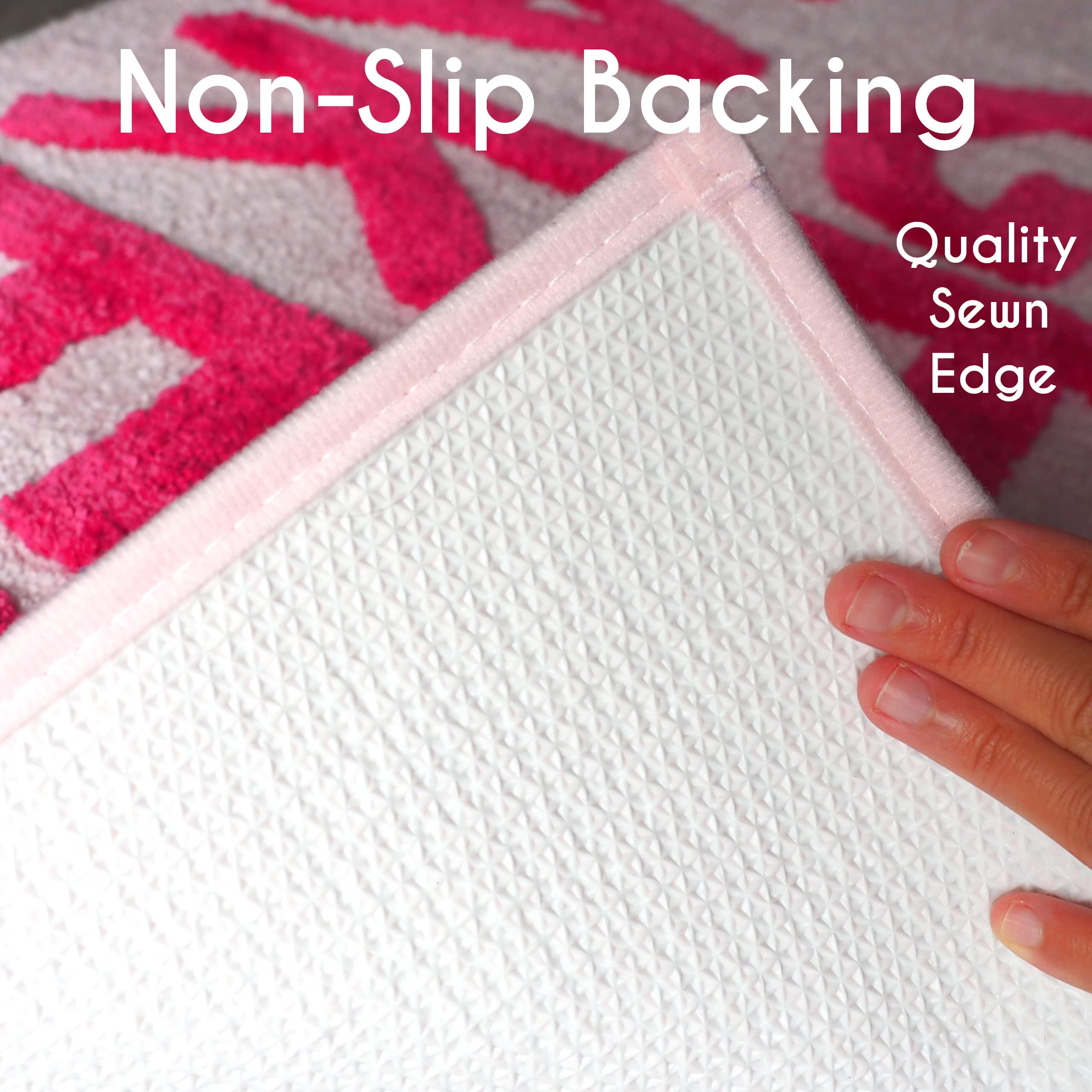 Evovee Funny Get Naked Bath Mat - Non-Slip Washable Bathroom Rug, Cute Shower Decor for College Dorm, Light Pink - Perfect for Bathroom, Spa & Home Decor Gifts