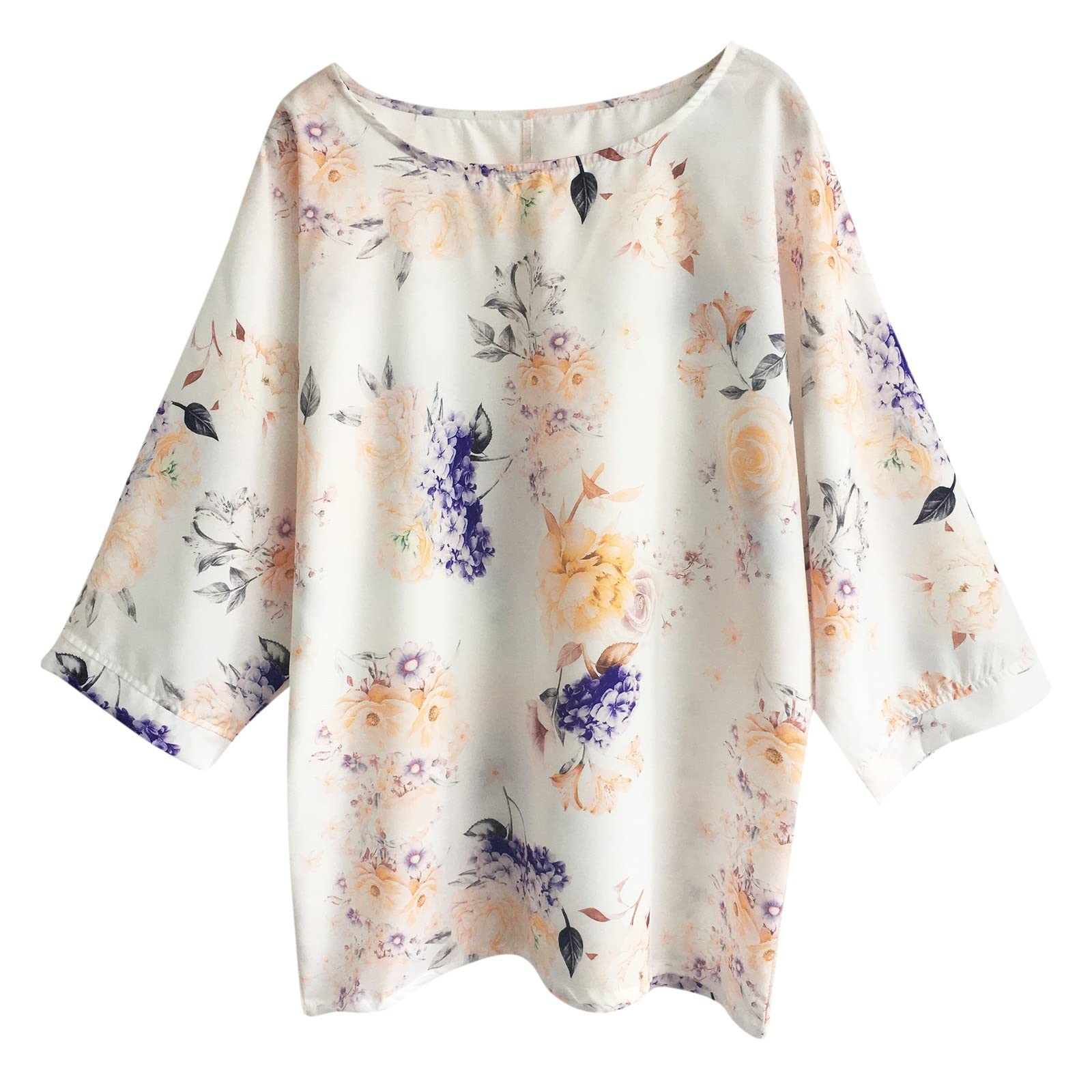 Women's Summer Floral Printed Half Sleeve Crew Neck Tops - Casual Going Out T-Shirts for Women | Perfect for Beach Outings, Date Nights & Weekend Brunch