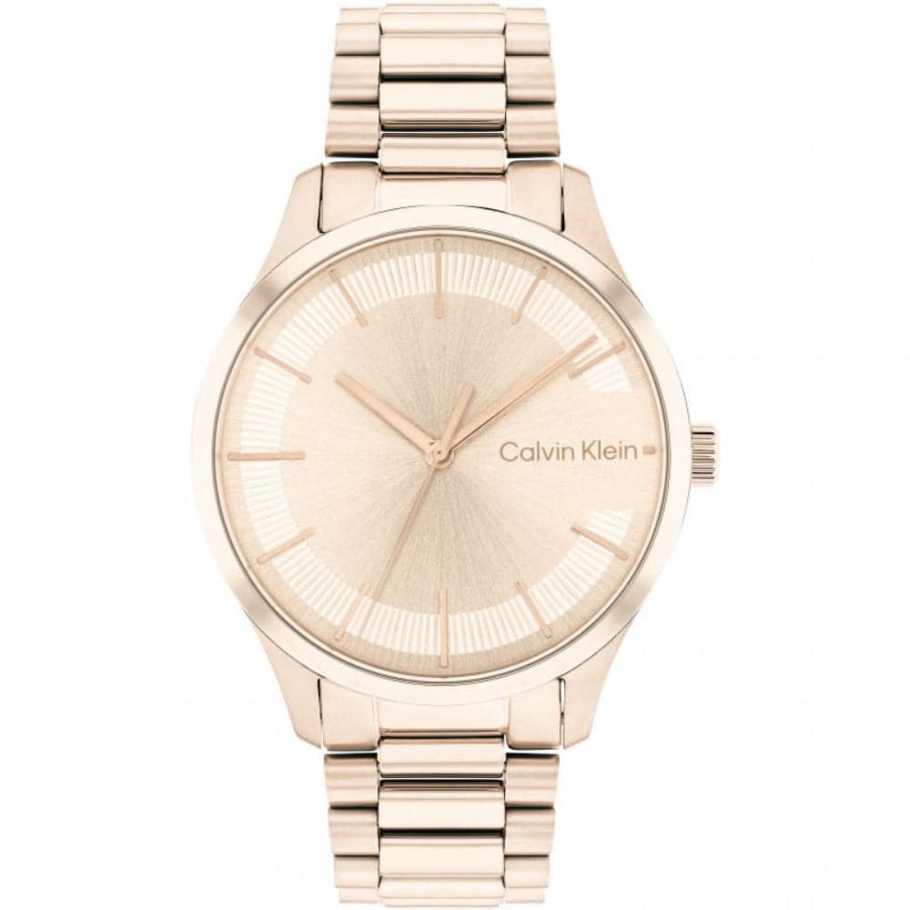 Calvin Klein Rose Gold Dial Stainless Steel Watch for Men & Women - 25200042 | Perfect for Office, Date Night & Everyday Wear