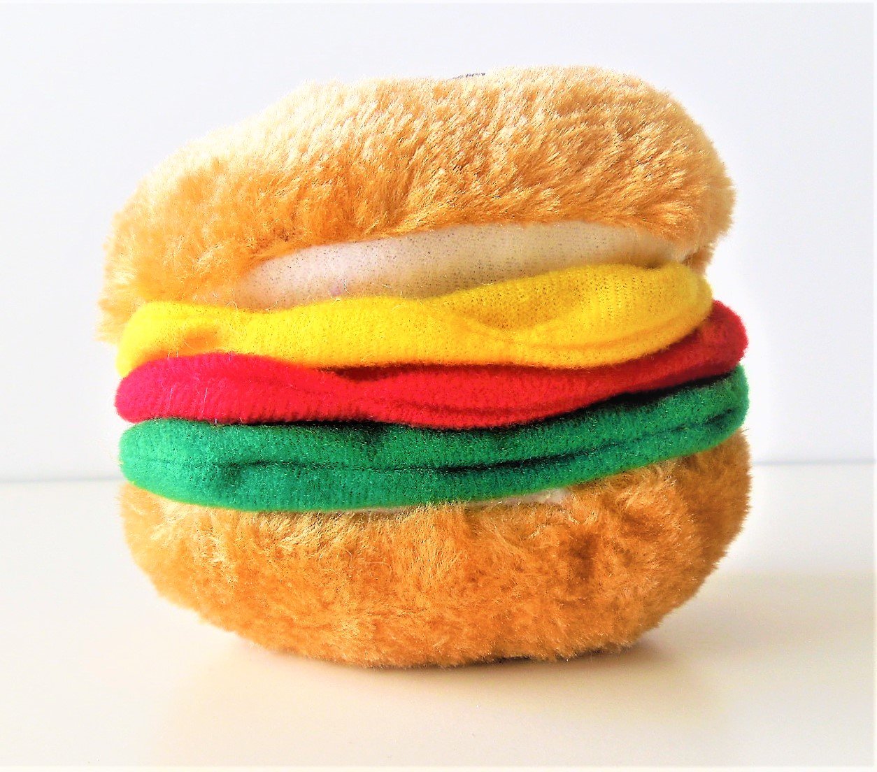 Durable Soft Bite Hamburger Dog Chew Toy for Small Dogs - Perfect for Teething Puppies & Playtime