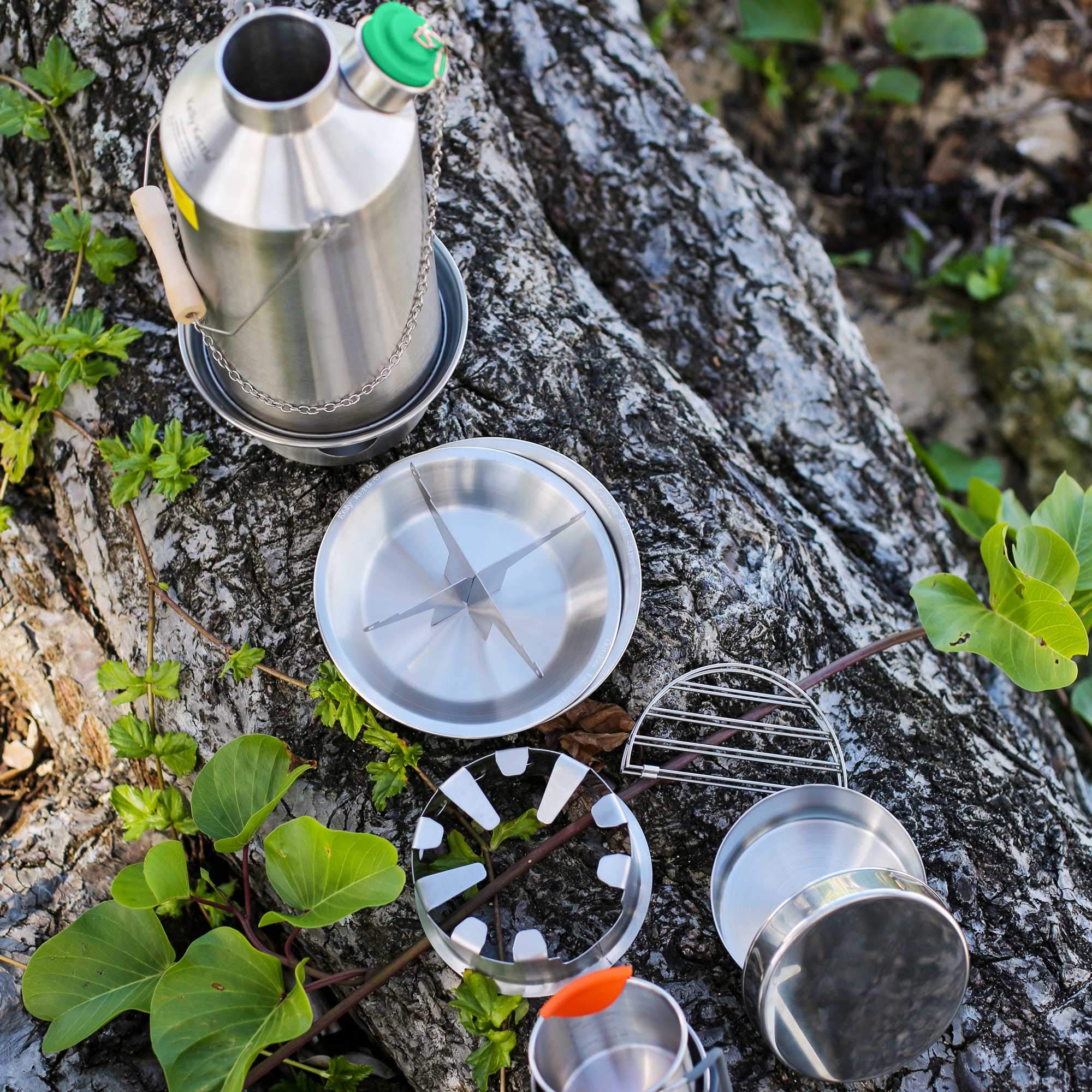 Kelly Kettle Ultimate Base Camp Kit – 54 oz Large Stainless Steel Camping Kettle with Whistle | Lightweight Portable Outdoor Boiling System | Perfect for Fishing, Hunting, Hiking & Emergency Preparedness