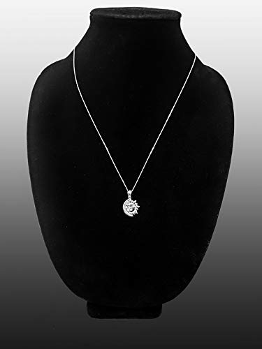 14K White Gold Moon and Sun Face Celestial Pendant Necklace for Women - Elegant Celestial Jewelry for Everyday Wear, Gift Giving & Special Occasions