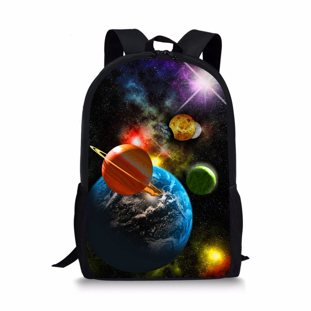 Coloranimal Fashion Galaxy Backpack with Universe Planets Print - Stylish School Backpack for Kids & Teens - Perfect for School, Travel, and Everyday Use