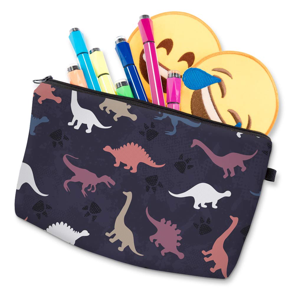 Waterproof Cosmetic Pouch for Women - Large Capacity Makeup Bag, Travel Toiletry Organizer, Portable Wash Bag - Perfect for Travel, Gym, Beach & Daily Use (Dino 2361)