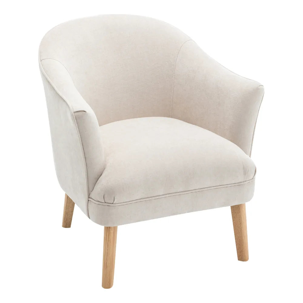 Elsa Occasional Chair - Cream Chenille Upholstered Accent Chair for Living Room, Bedroom, or Office | Comfortable & Stylish Home Decor