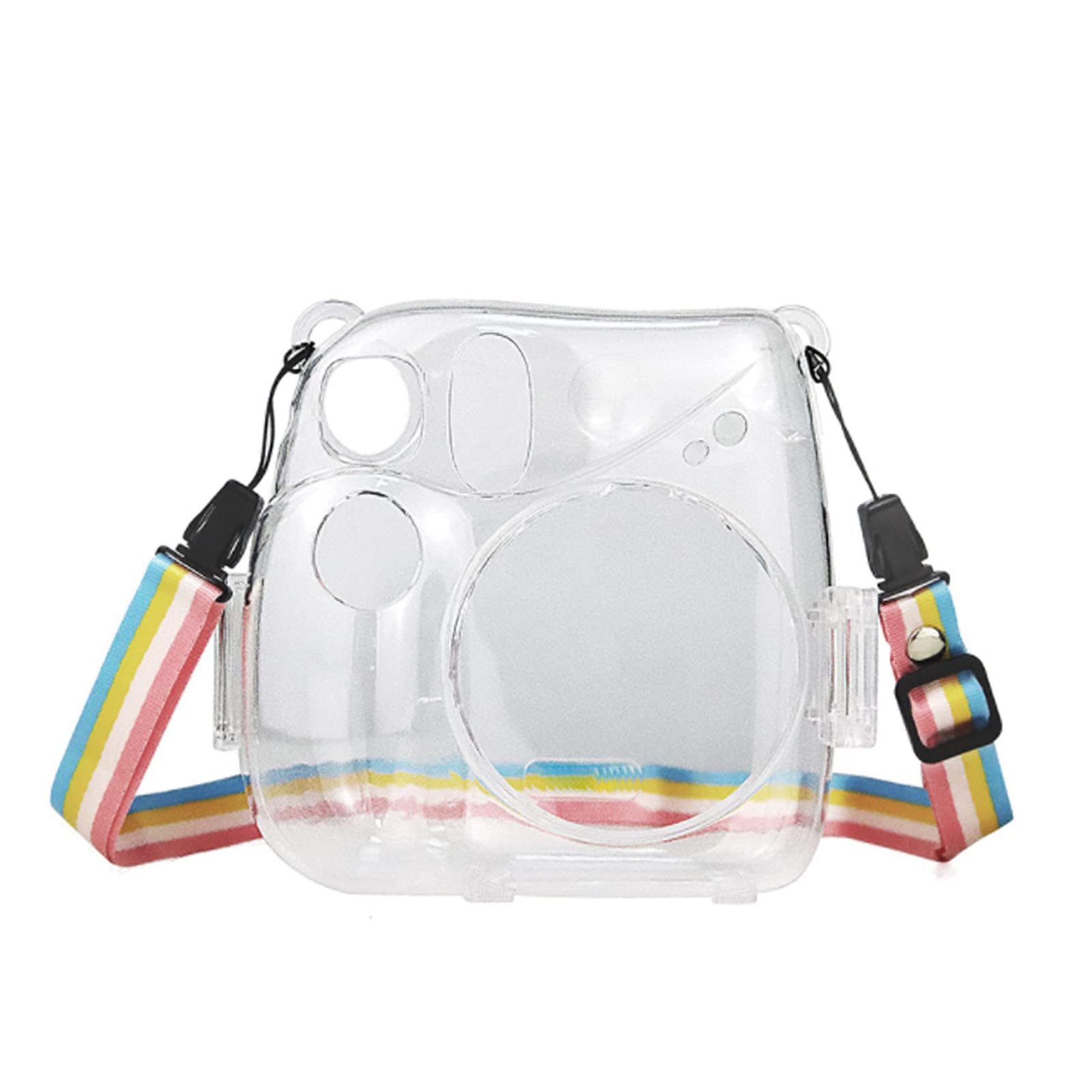 Fujifilm Instax Mini 7+ 7 Plus Clear Camera Case with Removable Shoulder Strap - Crystal Protective Cover for Instant Camera - Perfect for Travel, Parties & Everyday Use
