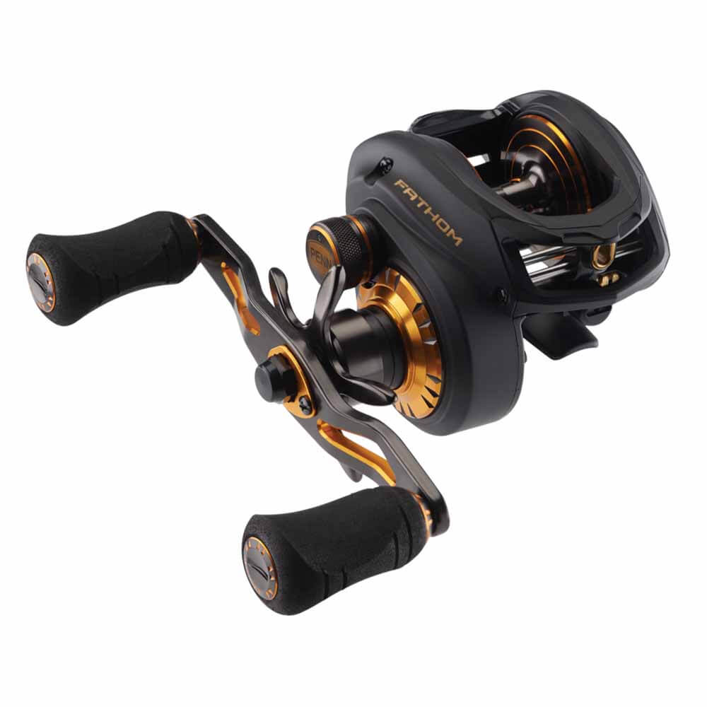 Penn Fathom Low Profile Baitcasting Fishing Reel - Saltwater & Freshwater Use for Bass, Walleye, and Catfish Fishing