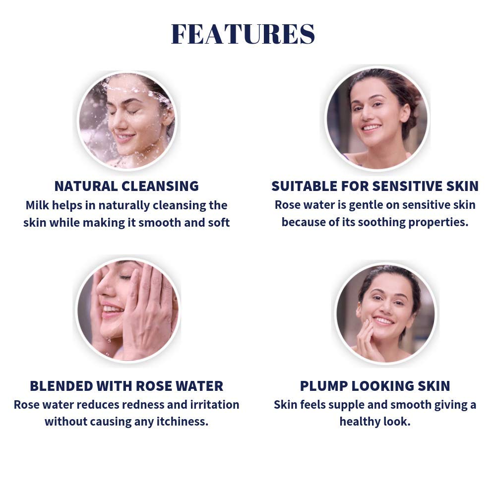 NIVEA Milk Delights Rosewater Facial Cleanser for Sensitive Skin - 100ml & NIVEA Water Lily & Oil Shower Gel Body Wash for Women - 250ml | Gentle Daily Skincare & Hydrating Bath Routine