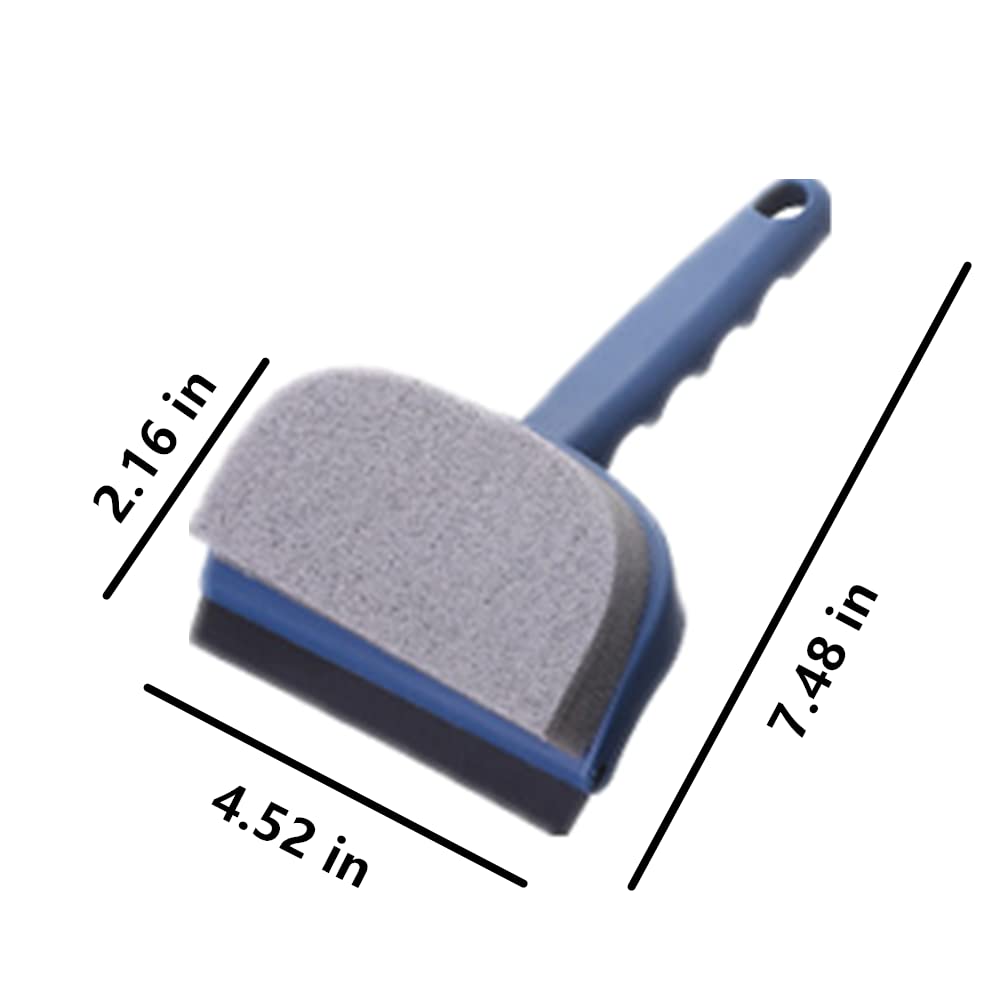 2-Pack Bathroom Wall Cleaning Sponge Brush - Double Sided Window Scrubber with Handle for Mirrors, Tiles, and Glass - Portable Window Cleaning Tool (Yellow) - Perfect for Bathroom, Kitchen, and Car Windows