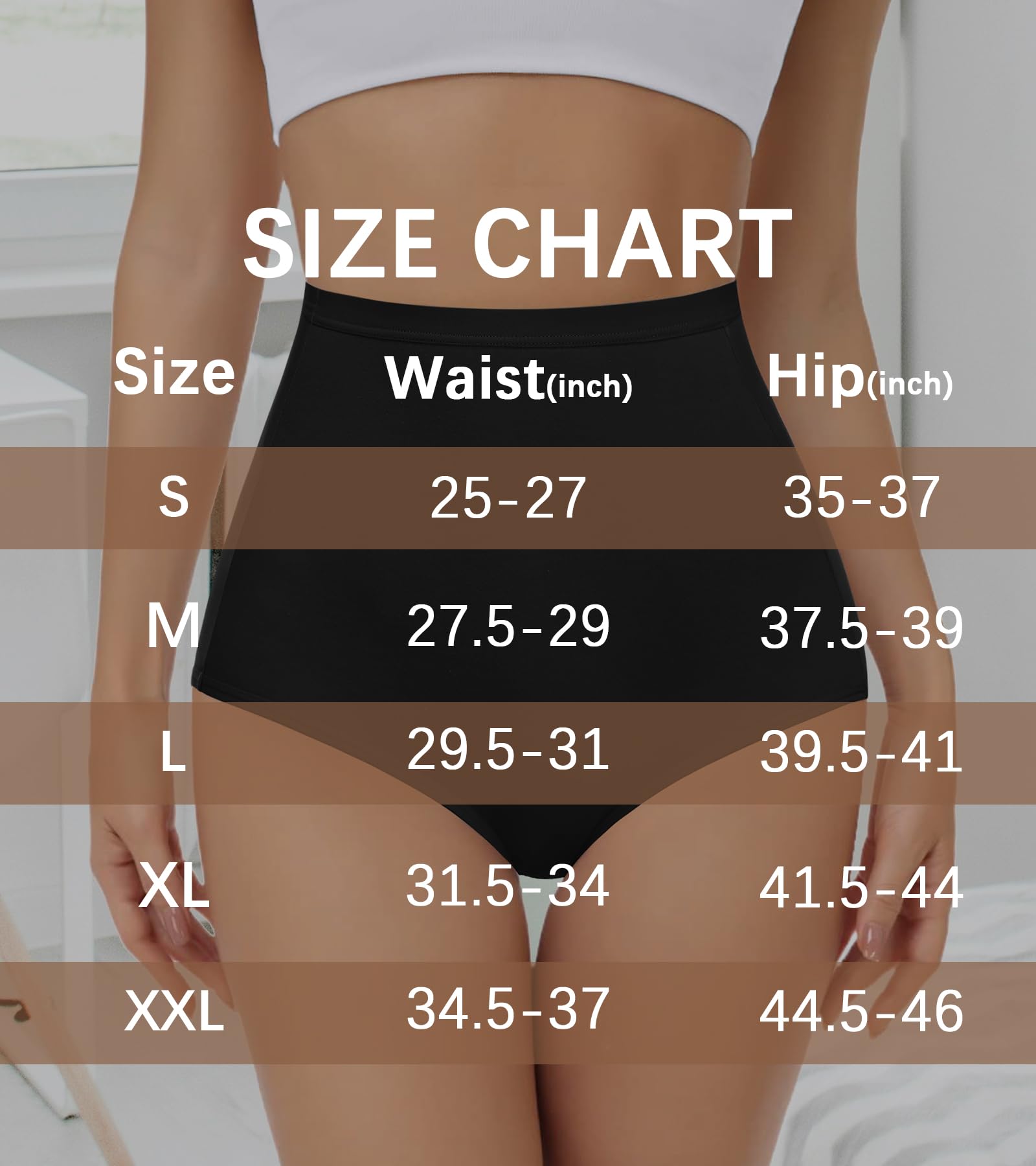 Envolon Women's Cotton Underwear - High Waisted Full Coverage Briefs, Soft Stretch Postpartum Panties for Ladies | Comfortable Everyday Wear & Maternity Recovery