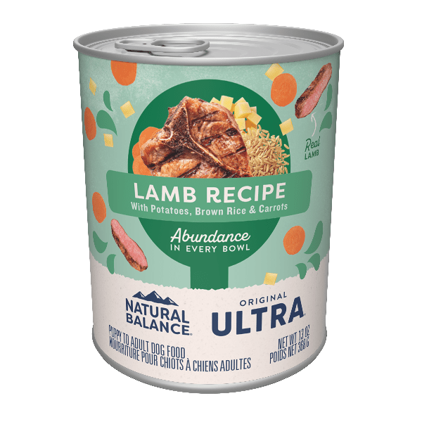 Natural Balance Original Ultra Lamb Recipe Paté Canned Dog Food - Grain-Free, High Protein Wet Food for Adult Dogs - Perfect for Picky Eaters & Sensitive Stomachs
