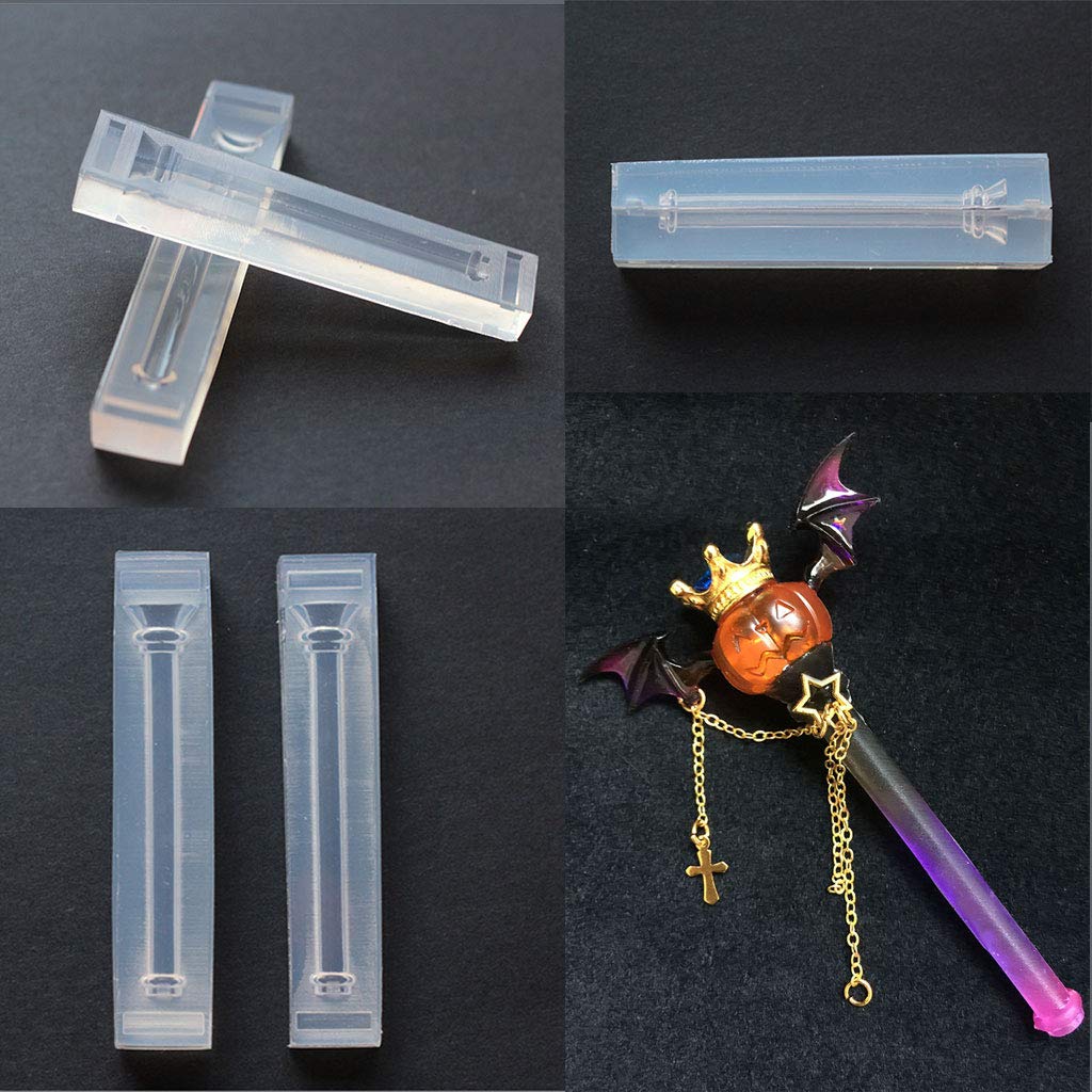 3Pcs Magic Wand Evil Wings Devil Horns Silicone Resin Molds Kit - DIY Hair Clip Making, Jewelry Crafting & Cosplay Accessories (Perfect for Halloween, Gifts & Resin Art Projects)