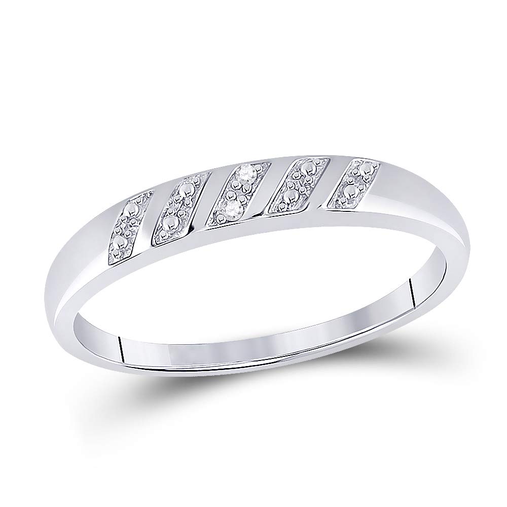 Sterling Silver His & Hers Round Diamond Wedding Band Set - 1/10 Cttw Matching Bridal Rings for Couples - Perfect for Anniversaries, Engagements & Romantic Gifts