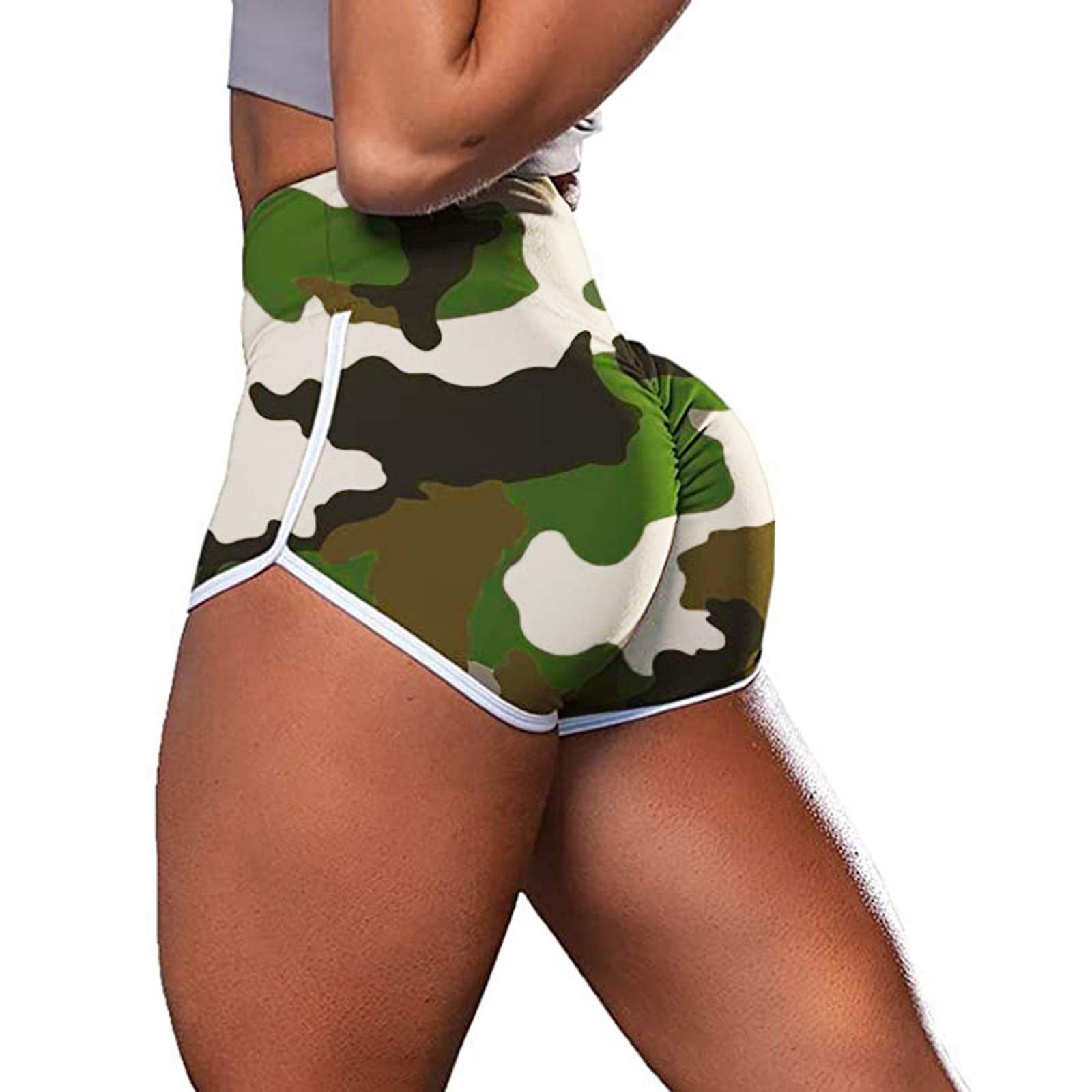 Hessimy Women's High Waist Workout Shorts - Athletic Compression Yoga Running Shorts with Tummy Control & Side Pockets - Perfect for Gym, Yoga, Running & Casual Wear