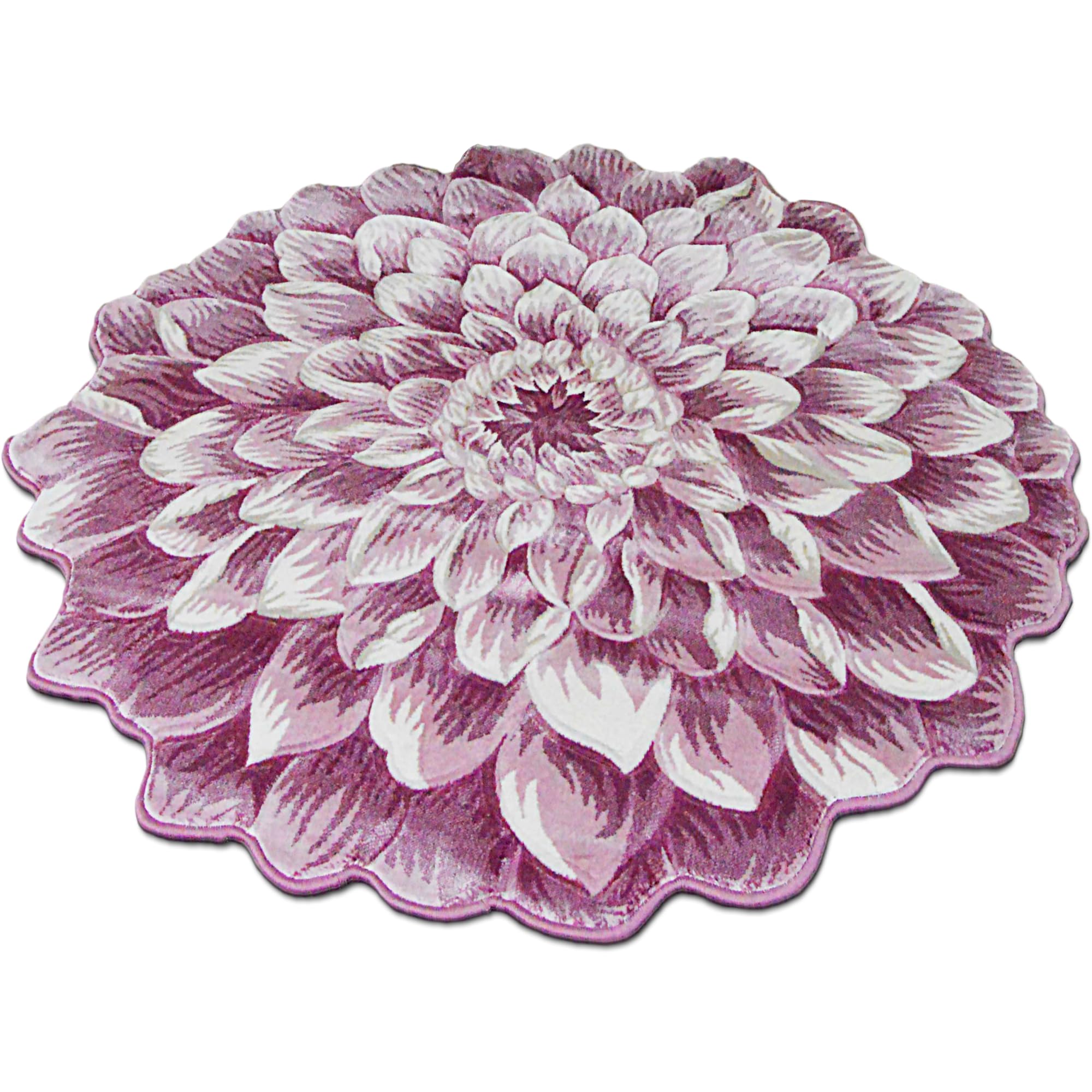 5ft Round Flower Shaped Area Rug - Soft Plush Circle Carpet for Bedroom, Living Room & Nursery - Girly Pink Home Decor (303) - Perfect for Boho Chic Decor, Kids Room & Cozy Floor Seating