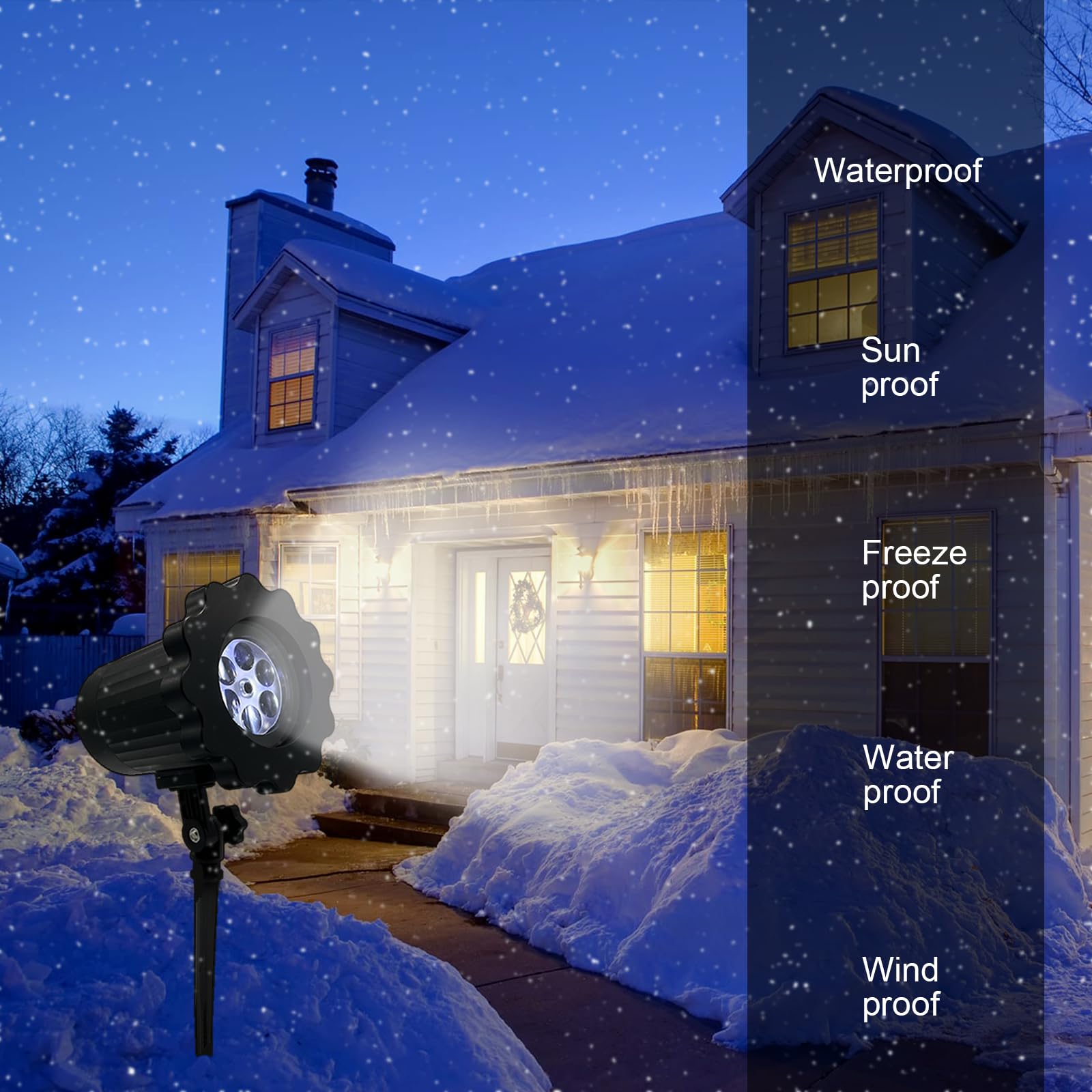 Christmas Snowflake Projector Lights Outdoor - Waterproof Holiday Projector for Yard, Garden, and House Decor - Perfect for Xmas, Winter Parties, and Seasonal Celebrations