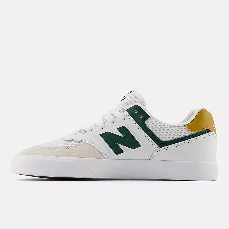 New Balance Numeric 574 Vulc Sneakers - White/Green - Men's Skateboarding Shoes for Street Style & Comfort