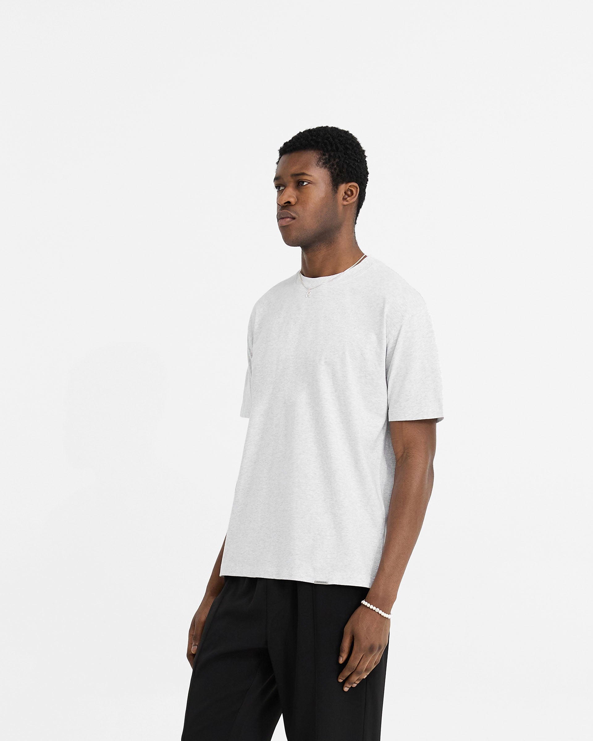 Initial T-Shirt in Ice Grey Marl - Soft Cotton Casual Tee for Men & Women | Perfect for Everyday Wear, Outings & Layering