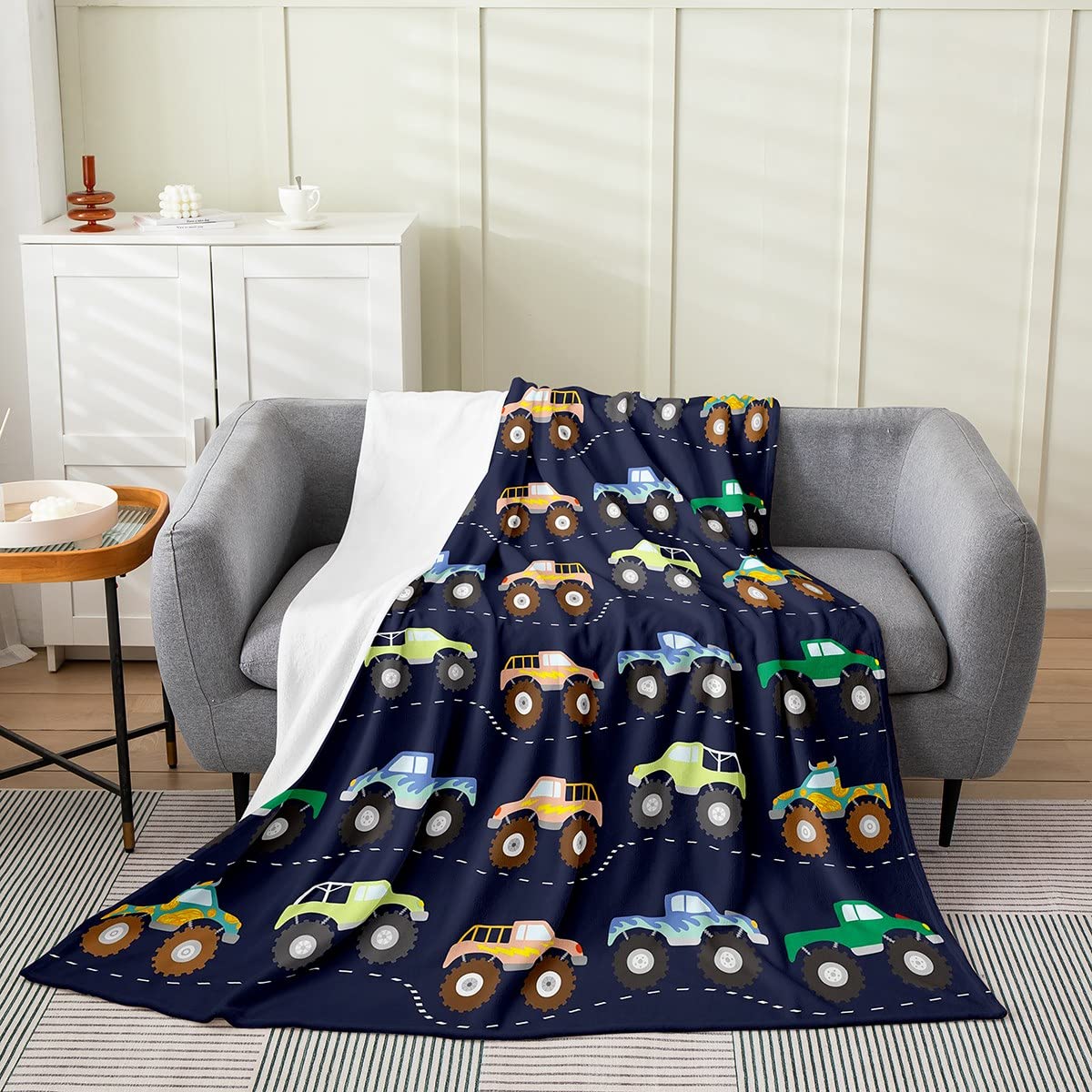 3D Truck Fleece Throw Blanket for Kids - Soft Flannel Fuzzy Blanket 40