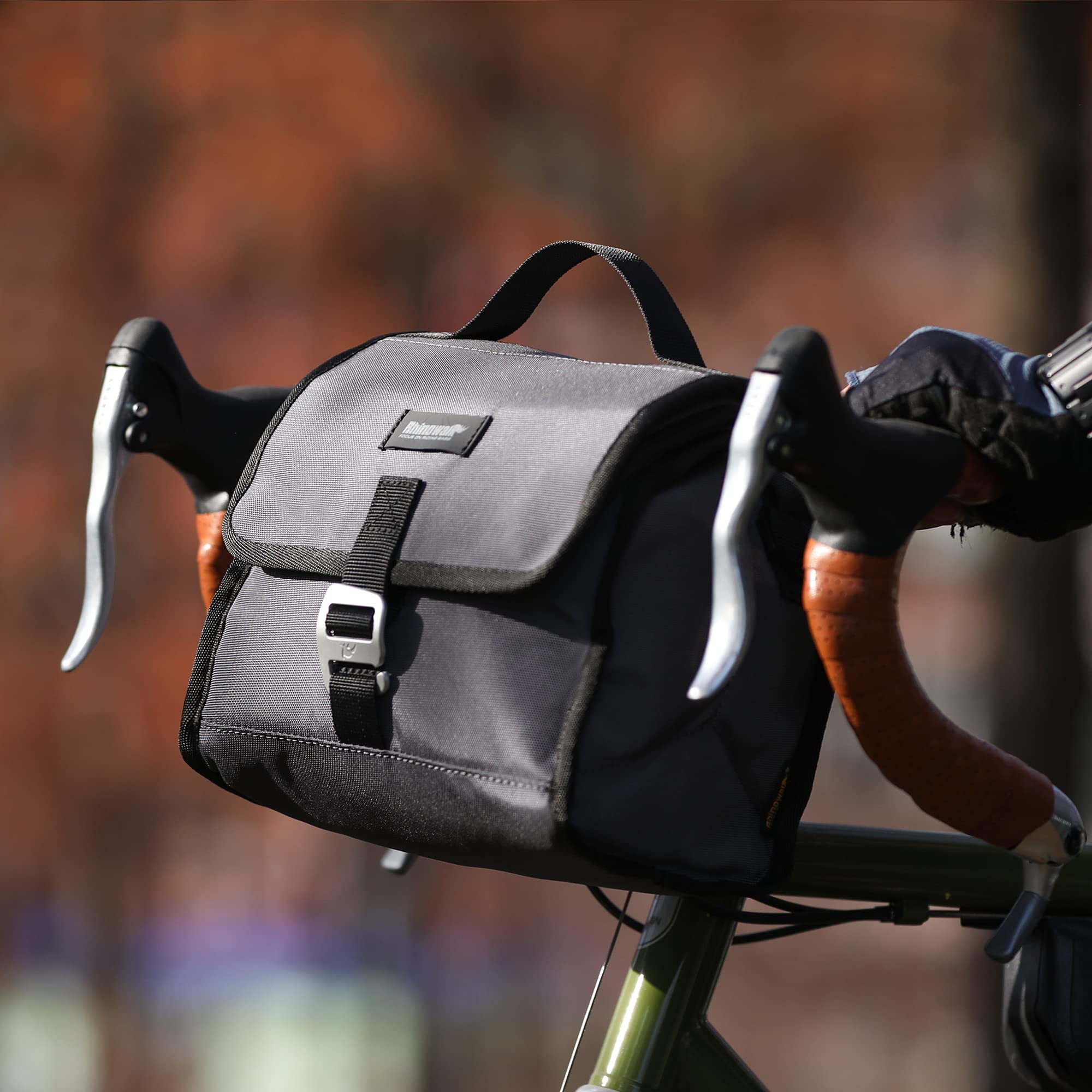 Rhinowalk Waterproof Bike Handlebar Bag - Bicycle Front Tube Storage Bag with Adjustable Shoulder Strap & Rain Cover - Perfect for Cycling Commuting, Mountain Biking & Outdoor Adventures