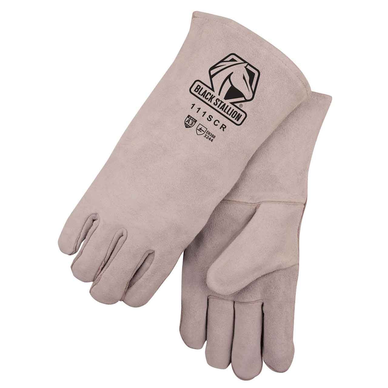 Black Stallion 111SCR A3 Cut Resistant Split Cowhide Stick Welding Glove, Large - Ideal for Heavy-Duty Welding and Metalworking