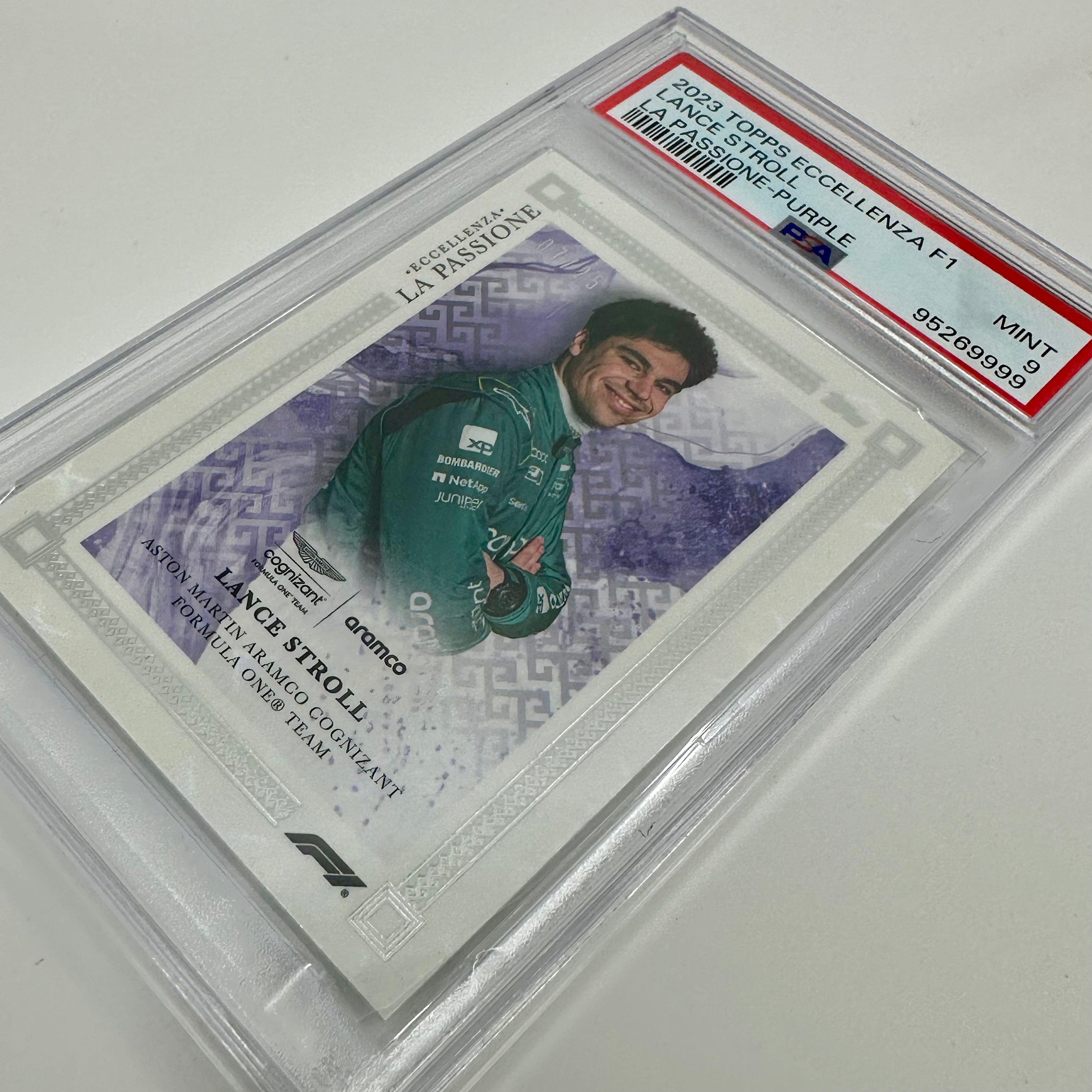 2023 Eccellenza La Passione PSA 9 Lance Stroll Purple 07/25 - Rare Trading Card for Collectors & Sports Memorabilia Enthusiasts - Perfect for Display, Investment & Gifting