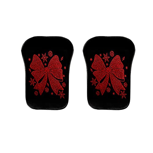 2pcs Luxury Rhinestone Diamond Bow Car Seat Covers - Universal Fit Plush Backrest Cushion Protector (Red) | Pomelo Litchi Pitaya Design | Perfect for Sedans, SUVs & Luxury Vehicle Interior Decoration
