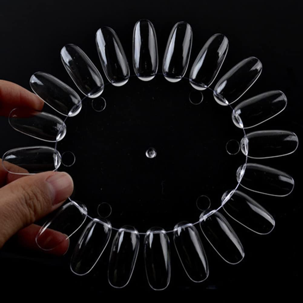 20-Piece Clear Nail Swatch Wheel - Professional Nail Art Polish Practice Display Set with Sample Sticks - Perfect for Home DIY Manicure & Salon Color Matching - Great for Nail Technicians, Beginners & Beauty Enthusiasts