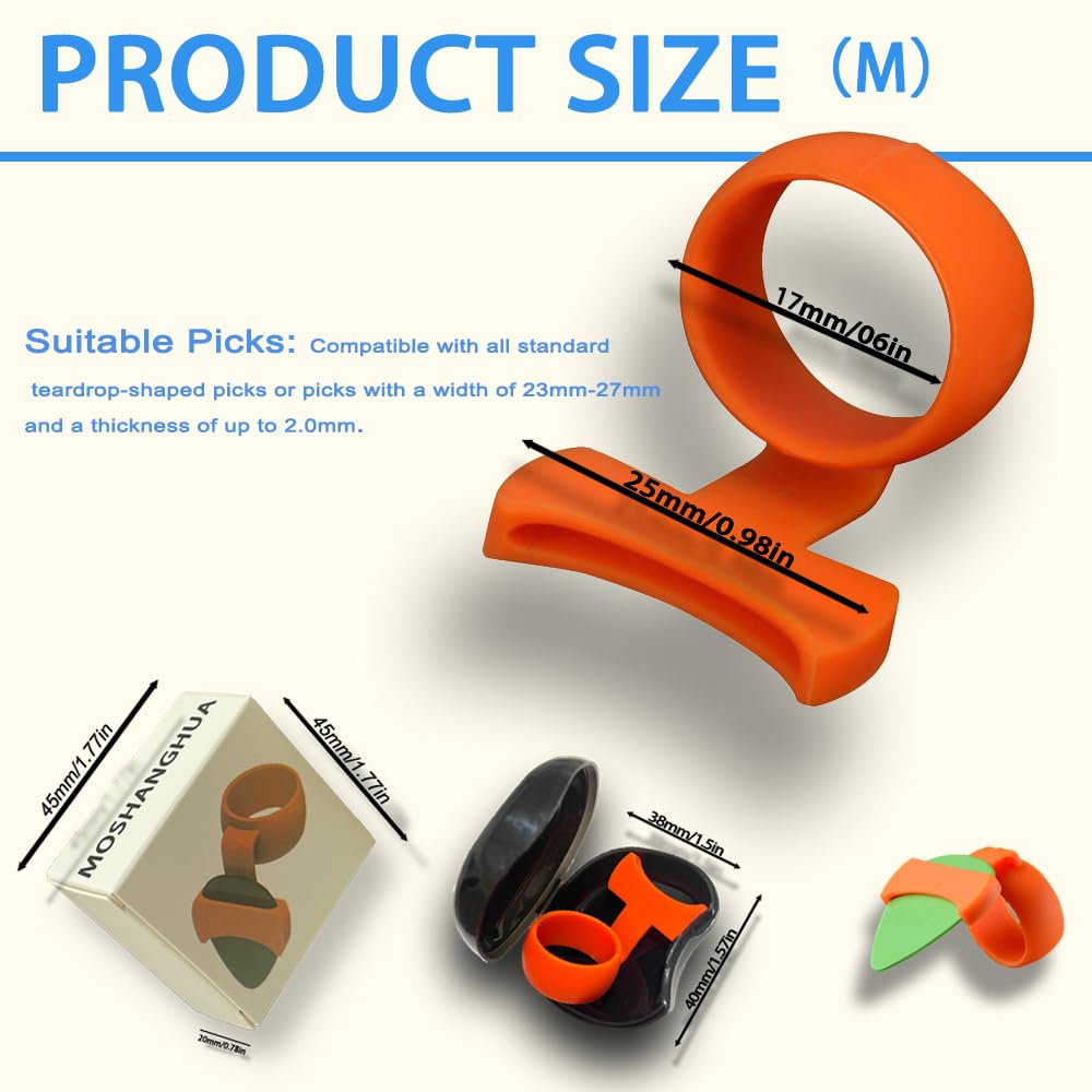 Premium Ergonomic Guitar Pick Grips - Durable Silicone Picks for All Playing Styles (Rock, Jazz, Blues) - Perfect for Electric & Acoustic Guitar Practice & Live Performances