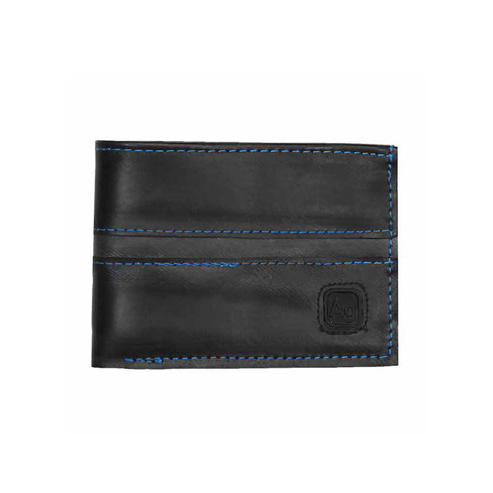 Franklin RFID Blocking Leather Wallet for Men - Slim Bifold Wallet with ID Window - Black & Marine Blue - Perfect for Travel, Business & Everyday Use
