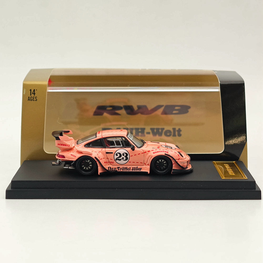 1:64 Scale Star Pink RWB Porsche 911 993 GT #23 Classic Sports Diecast Metal Model Car - Collectible Toy for Display, Racing Enthusiasts & Gift Ideas
