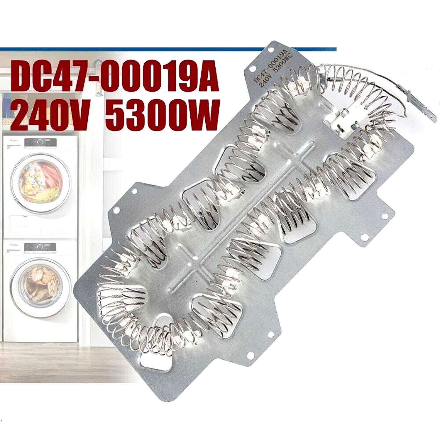Samsung Dryer Heating Element Replacement for DV422EWHDWR/AA-0000, DV42H5400EF/A3-0000, DV50F9A8EVP/A2-0001 Models - Fix No Heat Issues & Restore Drying Performance - Perfect for Home Laundry Rooms & Apartment Complexes