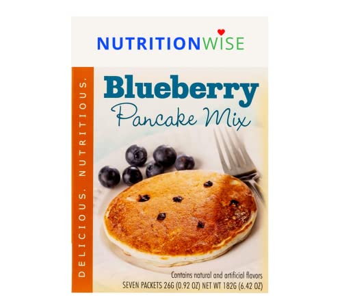 NutritionWise High Protein Pancake Mix - 15g Protein, Low Calorie, Low Carb & Keto Friendly Breakfast (Blueberry) | 7 Servings per Box for Healthy Diet & Weight Loss | Perfect for Keto, Protein Diets & Busy Mornings