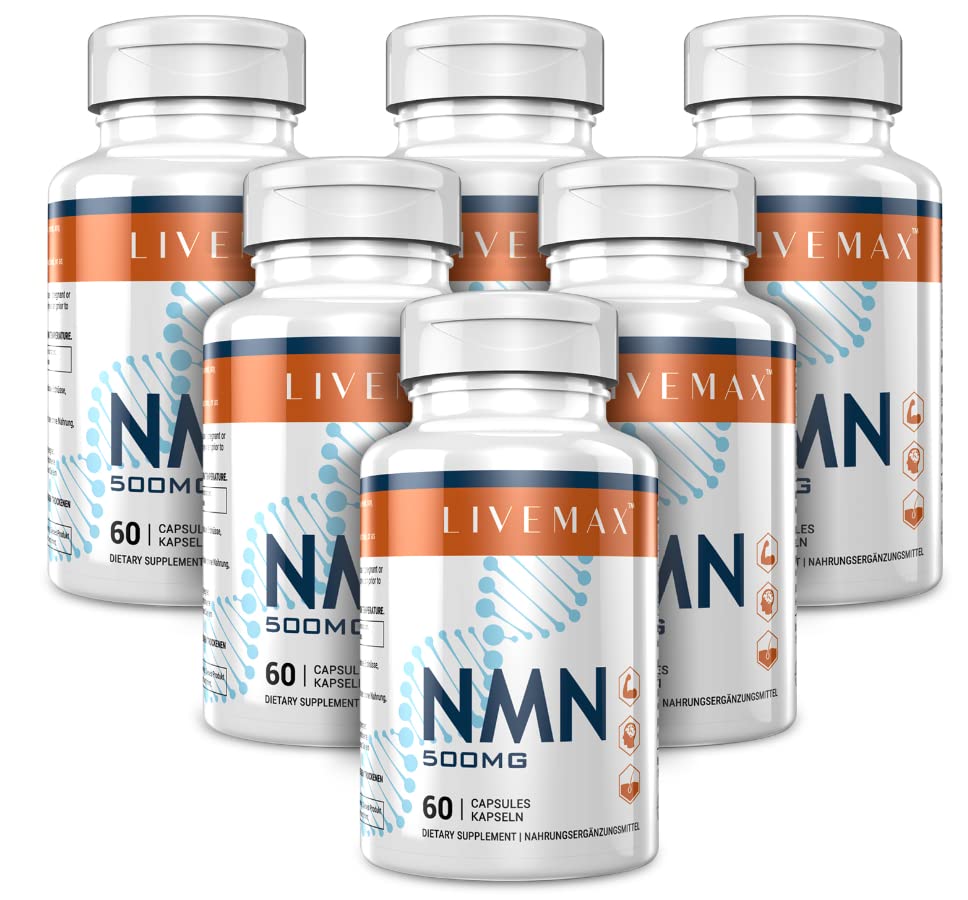 NMN Supplement 500mg - Nicotinamide Mononucleotide NAD+ Booster with Vitamin B3, 360 Capsules (6 Pack) for Anti-Aging, Cellular Energy & Skin Health | Supports Metabolism & Vitality for Active Adults & Seniors