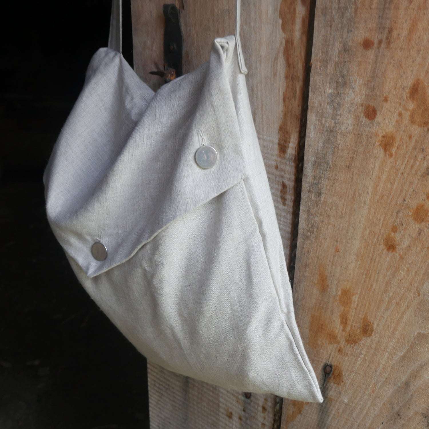 Natural Linen Haversack - Lightweight & Durable Crossbody Bag for Women & Men - Perfect for Travel, Hiking, and Everyday Use