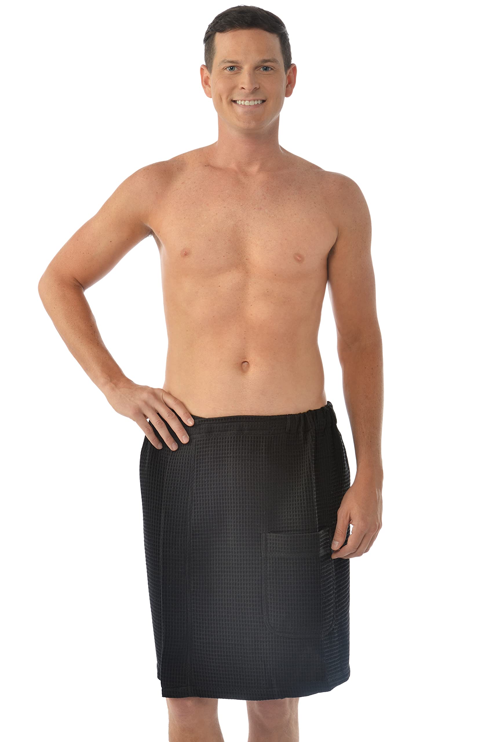 Men's Sauna Waffle Wrap - Ultra Absorbent Gym, Spa, Bath & Shower Towel Wrap - Perfect for Post-Workout, Relaxation & Self-Care