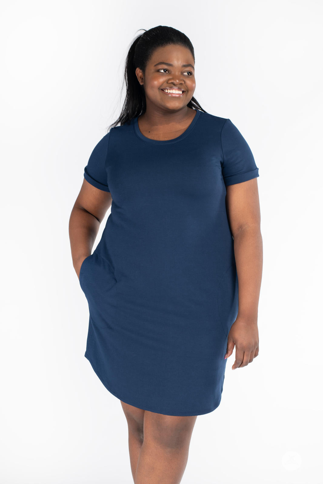 French Terry Tee Dress for Women - Soft & Comfortable Casual T-Shirt Dress - Perfect for Lounge, Yoga, and Everyday Wear