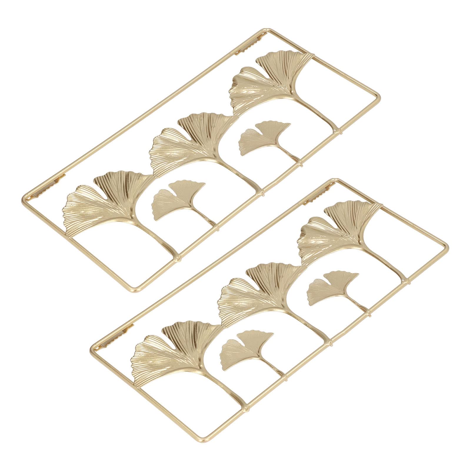 GLOGLOW Gold Metal Leaf Wall Art Decor - Modern Minimalist 3D Hanging Leaf Sculpture (2-Pack) - Elegant Home & Restaurant Wall Decor for Living Room, Bedroom, Dining Area